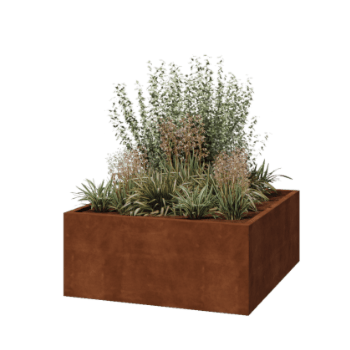 Corten steel planter - Square - 140 x 140 x 60 cm - Welded - Without bottom plate