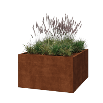 Corten steel planter - Square - 140 x 140 x 80 cm - Welded - With bottom plate