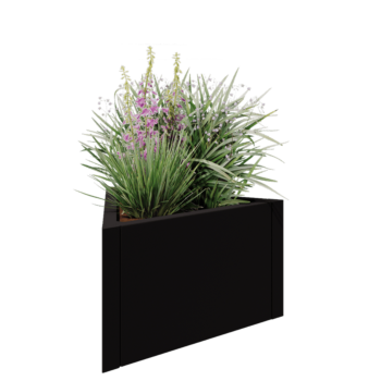Steel planter - Triangle equilateral - 70,6 x 61 x 40 cm - RAL9005 matt (black) - Without bottom plate