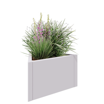 Steel planter - Triangle equilateral - 70,6 x 61 x 40 cm - RAL9005 matt (white) - Without bottom plate
