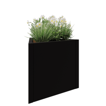 Steel planter - Triangle equilateral - 70,6 x 61 x 60 cm - RAL9005 matt (black) - Without bottom plate