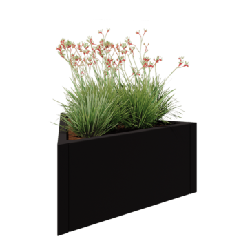 Steel planter - Triangle equilateral - 90,6 x 78,3 x 40 cm - RAL9005 matt (black) - Without bottom plate
