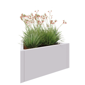 Steel planter - Triangle equilateral - 90,6 x 78,3 x 40 cm - RAL9005 matt (white) - Without bottom plate
