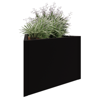 Steel planter - Triangle equilateral - 90,6 x 78,3 x 60 cm - RAL9005 matt (black) - Without bottom plate