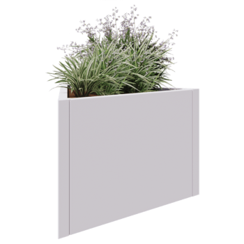 Steel planter - Triangle equilateral - 90,6 x 78,3 x 60 cm - RAL9005 matt (white) - Without bottom plate