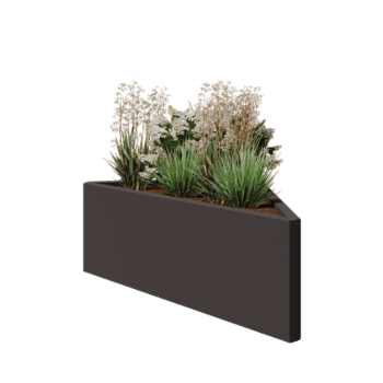 Steel planter - Triangle isosceles - 112,2 x 60,5 x 40 cm - RAL7016 matt (anthracite grey) - Without bottom plate