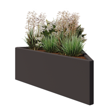 Steel planter - Triangle isosceles - 112,2 x 60,5 x 40 cm - RAL7016 matt (anthracite grey) - Without bottom plate