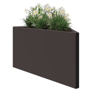 Steel planter - Triangle isosceles - 112,2 x 60,5 x 60 cm - Other RAL colour - Without bottom plate