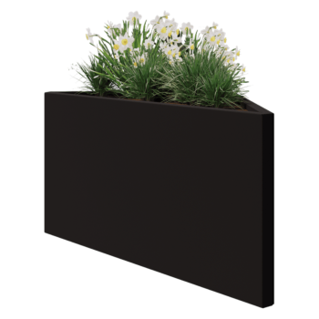 Steel planter - Triangle isosceles - 112,2 x 60,5 x 60 cm - RAL9005 matt (black) - Without bottom plate