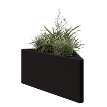 Steel planter - Triangle isosceles - 83,9 x 46,4 x 40 cm - RAL9005 matt (black) - Without bottom plate