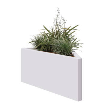 Steel planter - Triangle isosceles - 83,9 x 46,4 x 40 cm - RAL 9005 matt (white) - Without bottom plate