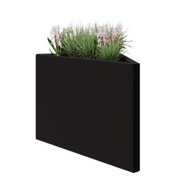 Steel planter - Triangle isosceles - 83,9 x 46,4 x 60 cm - RAL9005 matt (black) - Without bottom plate
