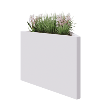 Steel planter - Triangle isosceles - 83,9 x 46,4 x 60 cm - RAL9005 matt (white) - Without bottom plate
