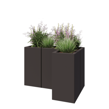 Steel planter - Corner - 90 x 60 x 60 cm - Other RAL colour - Without bottom plate