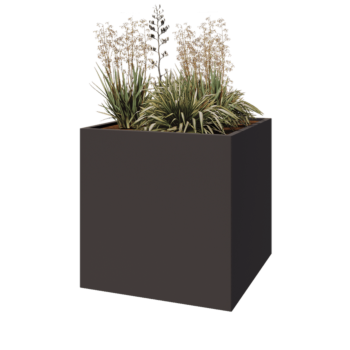 Steel planter - Square - 100 x 100 x 100 cm - RAL7016 matt (anthracite grey) - With bottom plate