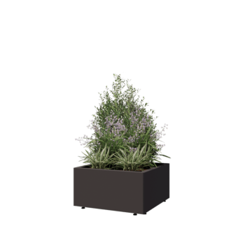 Steel planter - Square - 60 x 60 x 30 cm - Other RAL colour - With bottom plate - With legs