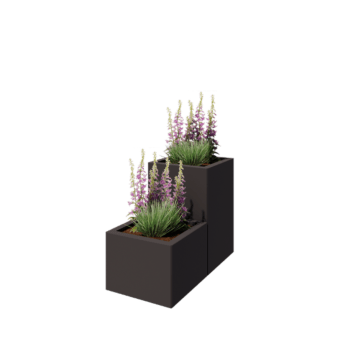 Steel planter - 2-Tier - 80 x 40 x 60 cm - RAL7016 matt (anthracite grey) - Without bottom plate