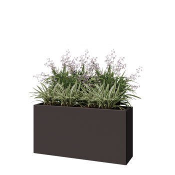 Steel planter - Rectangle - 120 x 30 x 60 cm - RAL7016 matt (anthracite grey) - With bottom plate