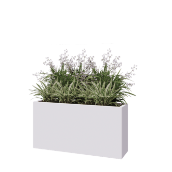 Steel planter - Rectangle - 120 x 30 x 60 cm - RAL9005 matt (white) - Without bottom plate