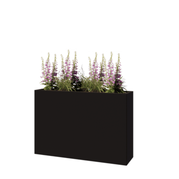 Steel planter - Rectangle - 120 x 30 x 80 cm - RAL9005 matt (black) - Without bottom plate