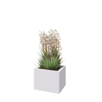 Steel planter - Rectangle - 40 x 30 x 30 cm - RAL9005 matt (white) - With bottom plate