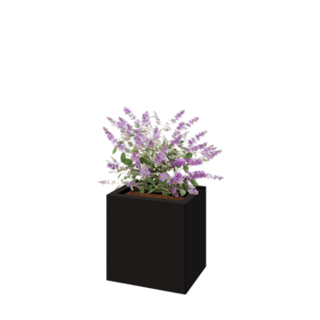 Steel planter - Rectangle - 40 x 30 x 40 cm - RAL9005 matt (black) - With bottom plate