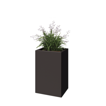 Steel planter - Rectangle - 40 x 30 x 60 cm - RAL7016 matt (anthracite grey) - With bottom plate