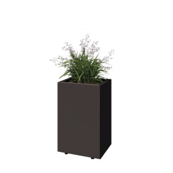 Steel planter - Rectangle - 40 x 30 x 60 cm - RAL7016 matt (anthracite grey) - With bottom plate - With legs