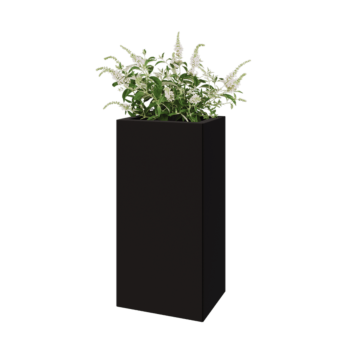 Steel planter - Rectangle - 40 x 30 x 80 cm - RAL9005 matt (black) - Without bottom plate