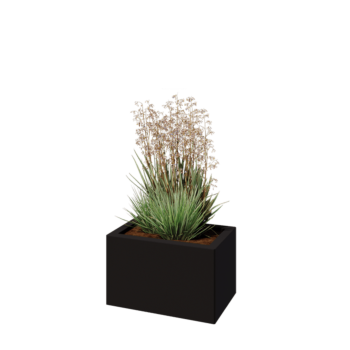 Steel planter - Rectangle - 50 x 30 x 30 cm - RAL9005 matt (black) - Without bottom plate