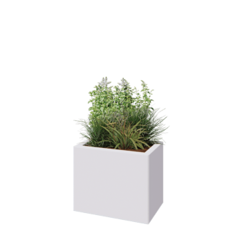 Steel planter - Rectangle - 50 x 30 x 40 cm - RAL9005 matt (white) - Without bottom plate