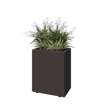Steel planter - Rectangle - 50 x 30 x 60 cm - RAL7016 matt (anthracite grey) - With bottom plate - With legs