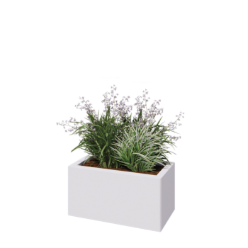 Steel planter - Rectangle - 60 x 30 x 30 cm - RAL9005 matt (white) - With bottom plate