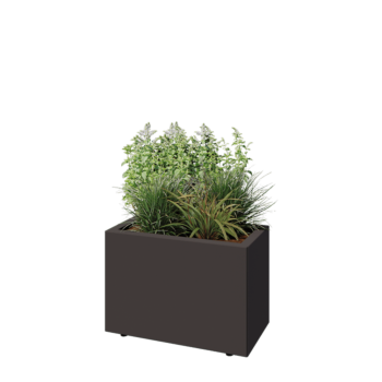 Steel planter - Rectangle - 60 x 30 x 40 cm - RAL7016 matt (anthracite grey) - With bottom plate - With legs