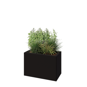 Steel planter - Rectangle - 60 x 30 x 40 cm - RAL9005 matt (black) - Without bottom plate
