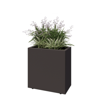 Steel planter - Rectangle - 60 x 30 x 60 cm - RAL7016 matt (anthracite grey) - With bottom plate - With legs