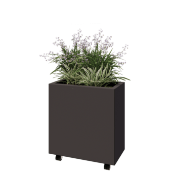 Steel planter - Rectangle - 60 x 30 x 60 cm - Other RAL colour - With bottom plate - With wheels