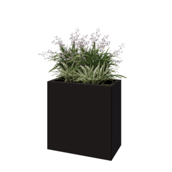 Steel planter - Rectangle - 60 x 30 x 60 cm - RAL9005 matt (black) - Without bottom plate