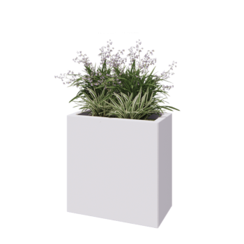 Steel planter - Rectangle - 60 x 30 x 60 cm - RAL9005 matt (white) - Without bottom plate