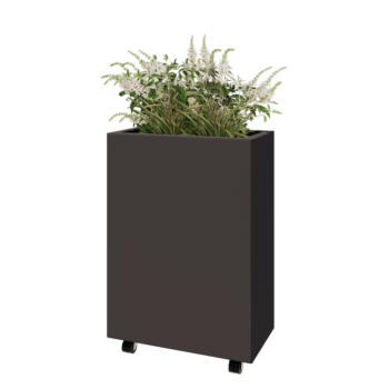 Steel planter - Rectangle - 60 x 30 x 80 cm - Other RAL colour - With bottom plate - With wheels