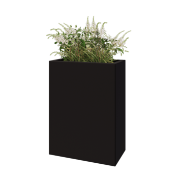 Steel planter - Rectangle - 60 x 30 x 80 cm - RAL9005 matt (black) - Without bottom plate