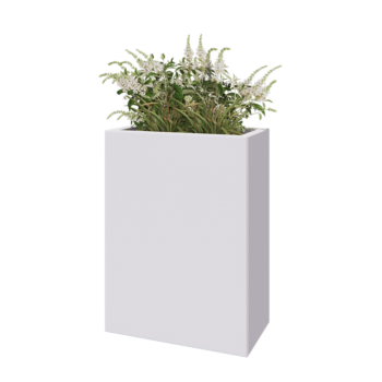Steel planter - Rectangle - 60 x 30 x 80 cm - RAL9005 matt (white) - Without bottom plate