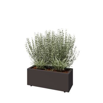 Steel planter - Rectangle - 80 x 30 x 30 cm - Other RAL colour - With bottom plate - With legs