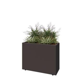 Steel planter - Rectangle - 80 x 30 x 60 cm - Other RAL colour - With bottom plate - With legs