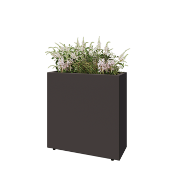 Steel planter - Rectangle - 80 x 30 x 80 cm - RAL7016 matt (anthracite grey) - With bottom plate - With legs