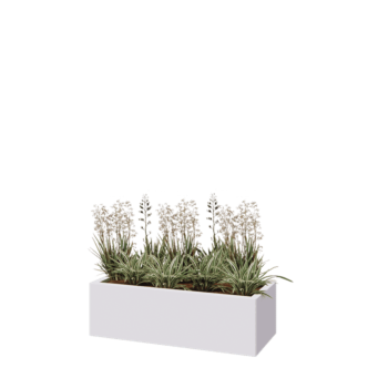 Steel planter - Rectangle - 100 x 40 x 30 cm - RAL9005 matt (white) - Without bottom plate