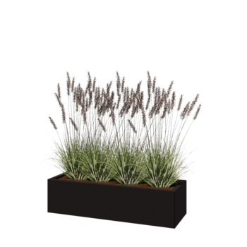 Steel planter - Rectangle - 120 x 40 x 30 cm - RAL9005 matt (black) - Without bottom plate