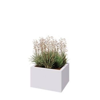 Steel planter - Rectangle - 50 x 40 x 30 cm - RAL9005 matt (white) - With bottom plate