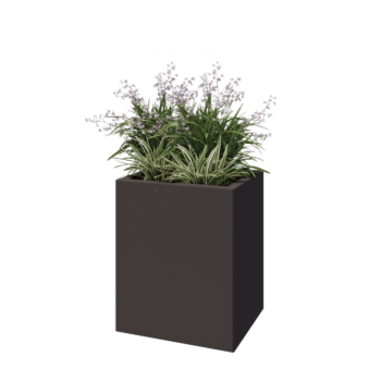 Steel planter - Rectangle - 50 x 40 x 60 cm - Other RAL colour - With bottom plate