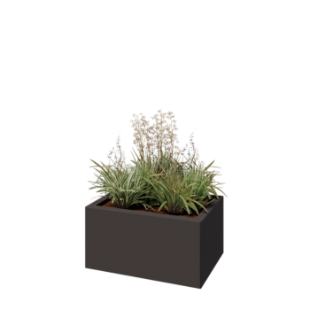 Steel planter - Rectangle - 60 x 40 x 30 cm - RAL7016 matt (anthracite grey) - With bottom plate